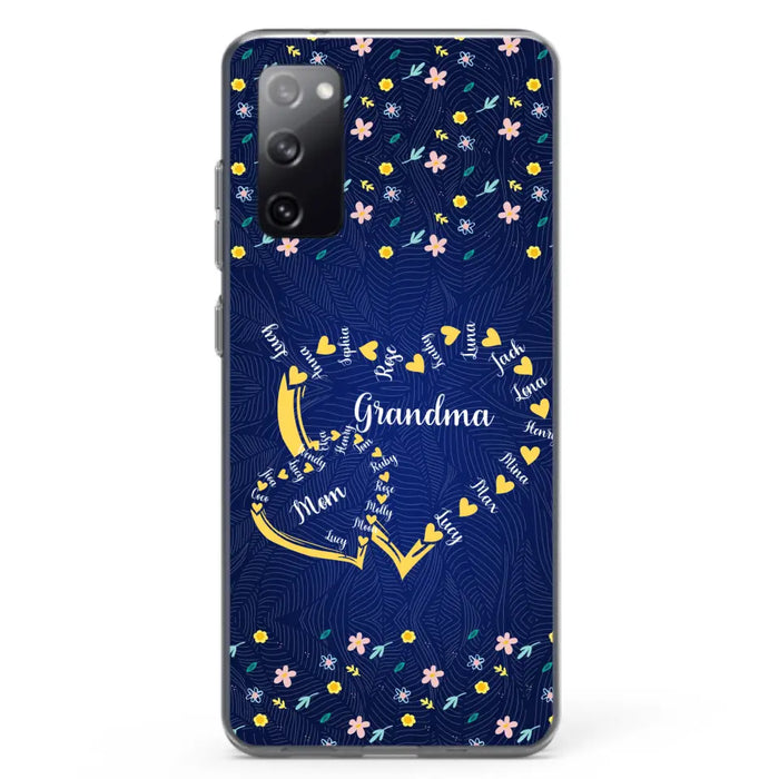 Custom Personalized Grandma Mom Phone Case - Gift Idea For Mother's Day - Upto 12 Kids - Case For iPhone And Samsung