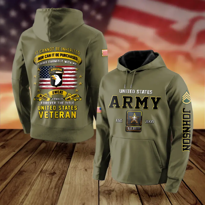 Custom Personalized Veteran All-Over Print Hoodie - Gift Idea For Veteran - I Owned It Forever The Title United States Veteran