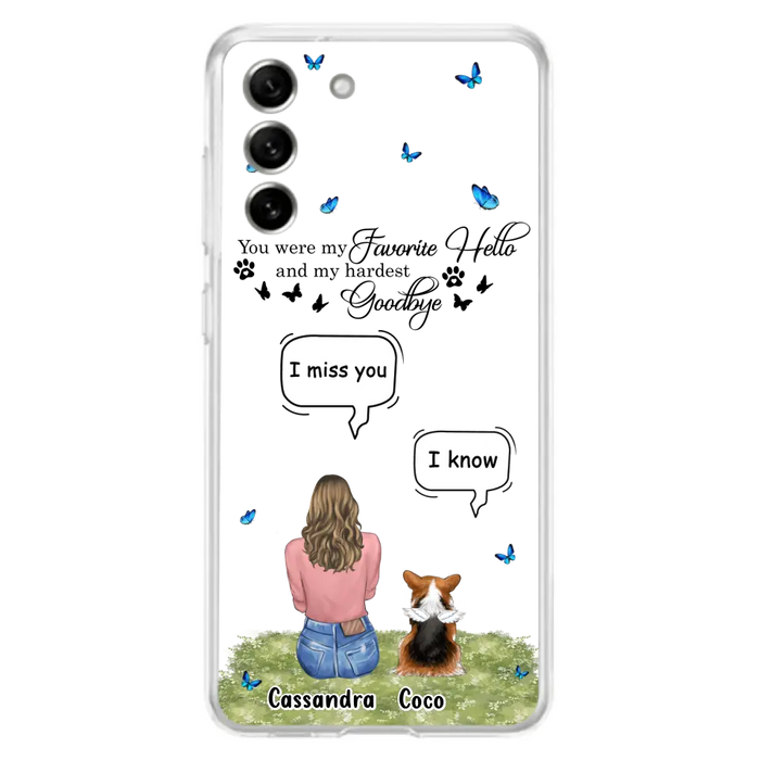 Personalized Pet Phone Case - Upto 4 Pets - Mother's Day Gift Idea For Couple/Dog/Cat Lover - You Were My Favorite Hello - Case For iPhone/Samsung