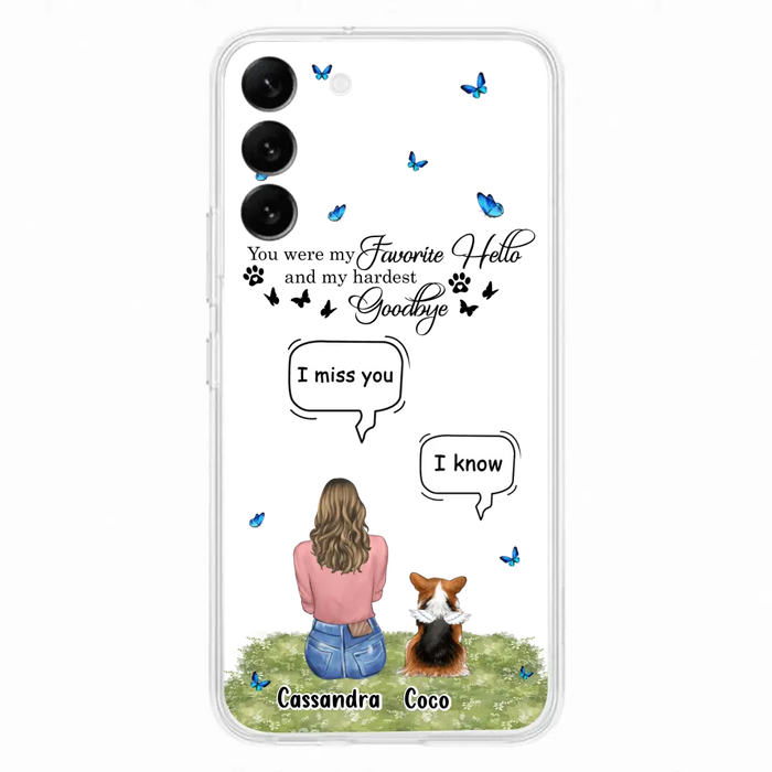 Personalized Pet Phone Case - Upto 4 Pets - Mother's Day Gift Idea For Couple/Dog/Cat Lover - You Were My Favorite Hello - Case For iPhone/Samsung