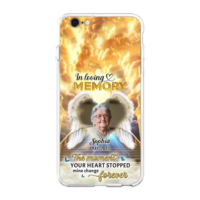 The Moment Your Heart Stopped Mine Changed Forever - Personalized Memorial iPhone/ Samsung Case - Upload Photo - Memorial Gift Idea