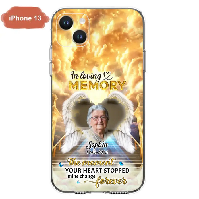 The Moment Your Heart Stopped Mine Changed Forever - Personalized Memorial iPhone/ Samsung Case - Upload Photo - Memorial Gift Idea