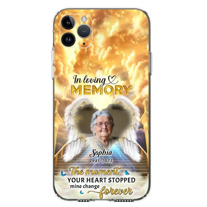 The Moment Your Heart Stopped Mine Changed Forever - Personalized Memorial iPhone/ Samsung Case - Upload Photo - Memorial Gift Idea