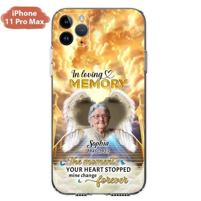 The Moment Your Heart Stopped Mine Changed Forever - Personalized Memorial iPhone/ Samsung Case - Upload Photo - Memorial Gift Idea