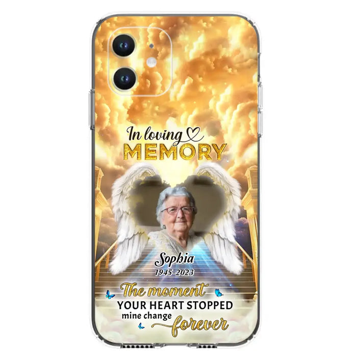 The Moment Your Heart Stopped Mine Changed Forever - Personalized Memorial iPhone/ Samsung Case - Upload Photo - Memorial Gift Idea