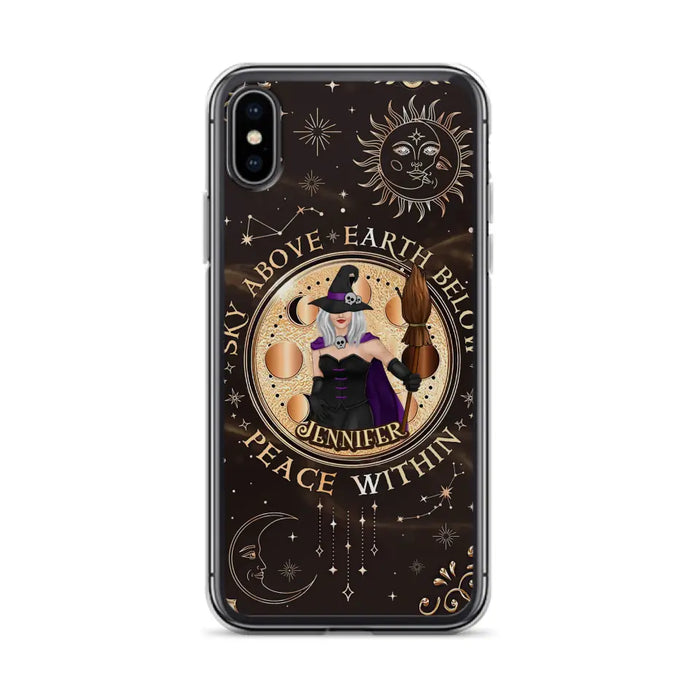 Custom Personalized Witch Phone Case - Halloween Gift Idea For Girl - Wiccan Decor/Pagan Decor - As Above So Below - Cases For iPhone And Samsung