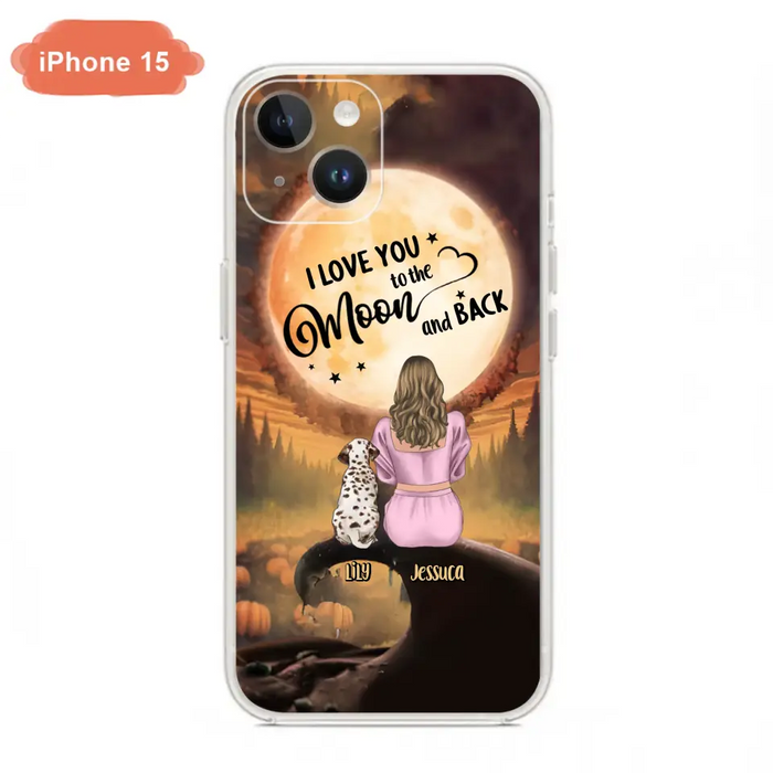 Personalized Memorial Pet Mom Phone Case - Gift Idea For Dog/Cat Owners - I Love You To The Moon And Back - Case For iPhone/Samsung