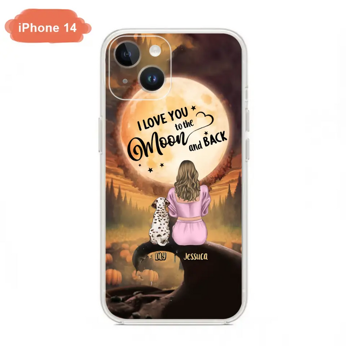 Personalized Memorial Pet Mom Phone Case - Gift Idea For Dog/Cat Owners - I Love You To The Moon And Back - Case For iPhone/Samsung