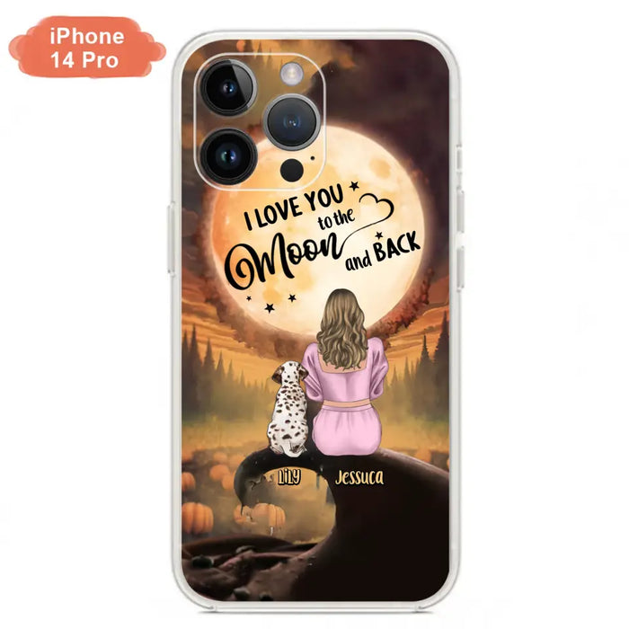 Personalized Memorial Pet Mom Phone Case - Gift Idea For Dog/Cat Owners - I Love You To The Moon And Back - Case For iPhone/Samsung