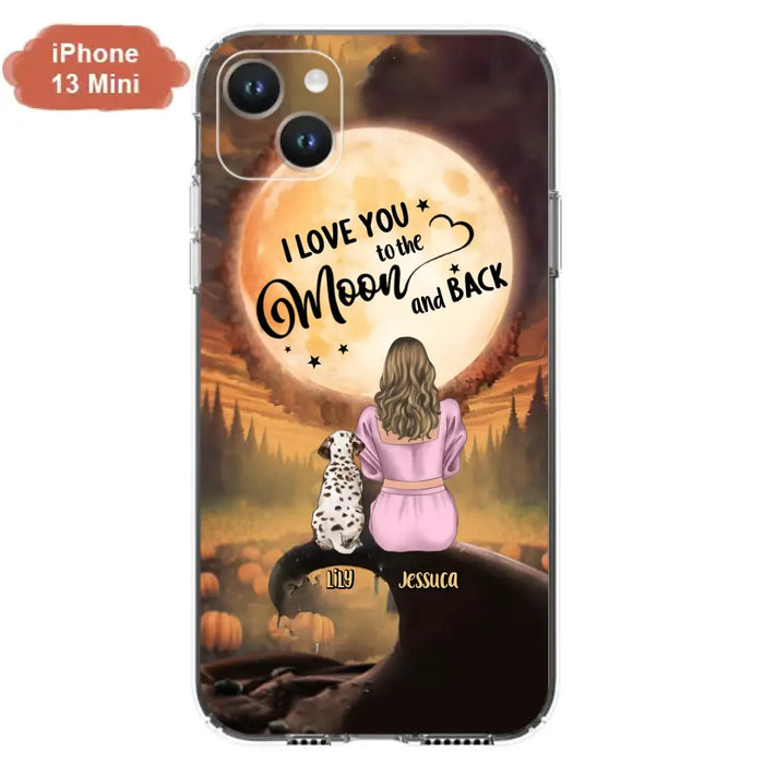 Personalized Memorial Pet Mom Phone Case - Gift Idea For Dog/Cat Owners - I Love You To The Moon And Back - Case For iPhone/Samsung