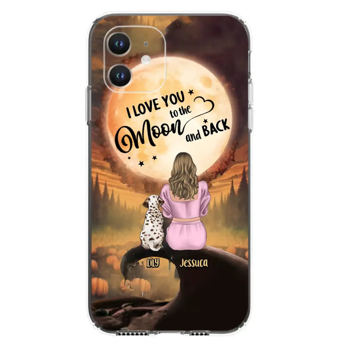 Personalized Memorial Pet Mom Phone Case - Gift Idea For Dog/Cat Owners - I Love You To The Moon And Back - Case For iPhone/Samsung