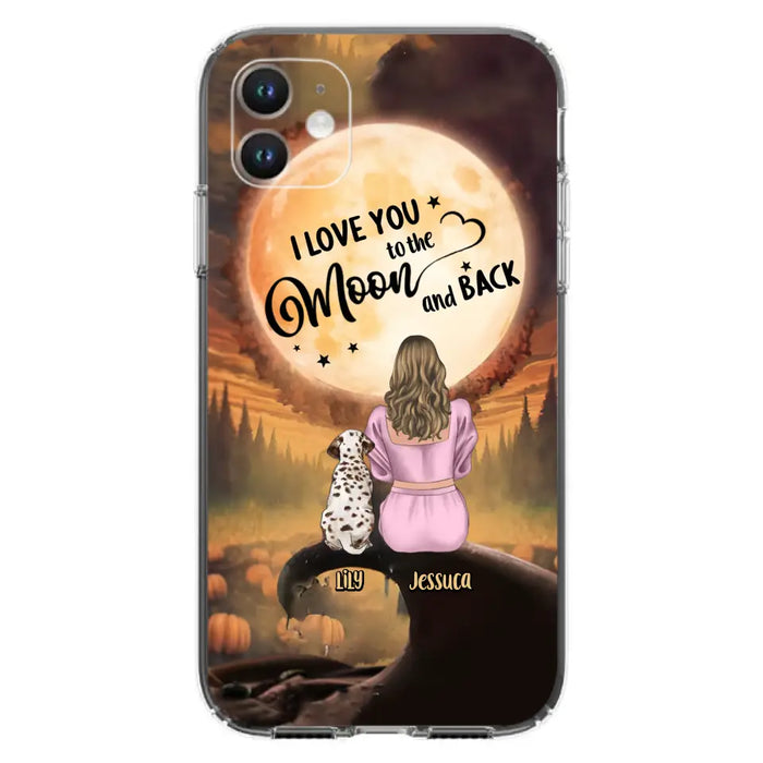 Personalized Memorial Pet Mom Phone Case - Gift Idea For Dog/Cat Owners - I Love You To The Moon And Back - Case For iPhone/Samsung