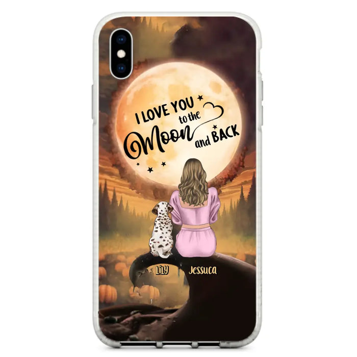 Personalized Memorial Pet Mom Phone Case - Gift Idea For Dog/Cat Owners - I Love You To The Moon And Back - Case For iPhone/Samsung