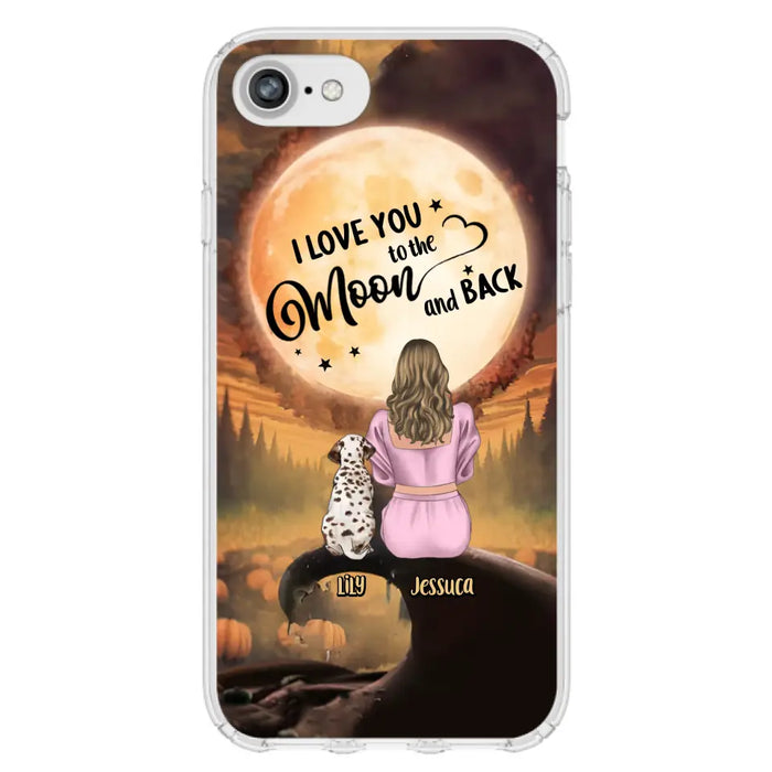 Personalized Memorial Pet Mom Phone Case - Gift Idea For Dog/Cat Owners - I Love You To The Moon And Back - Case For iPhone/Samsung