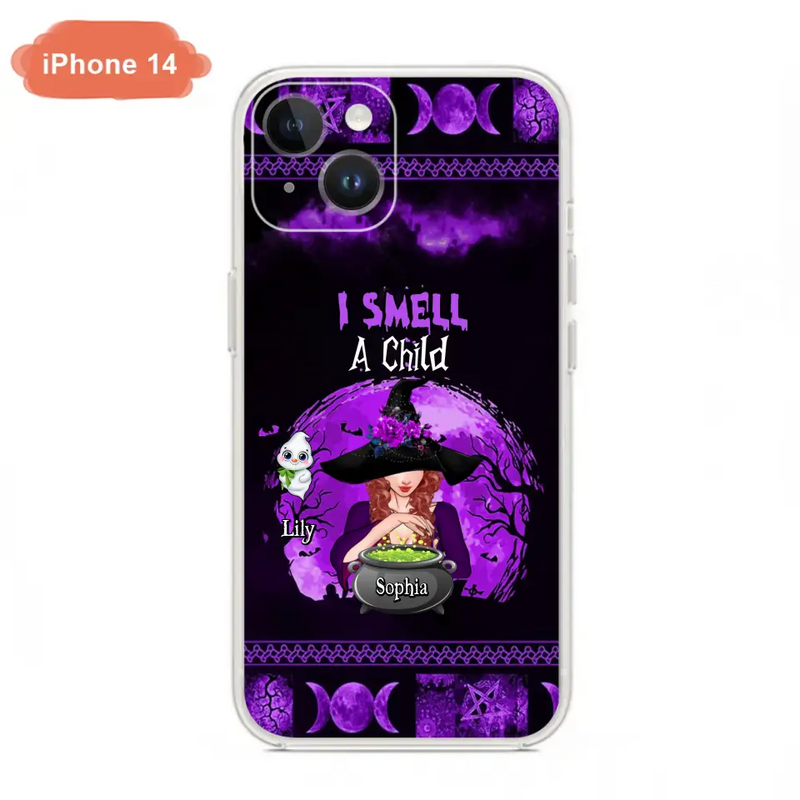 Personalized Witch Phone Case - Up to 10 Children - Halloween Gift Idea for Family - I Smell Children - Case for iPhone/Samsung