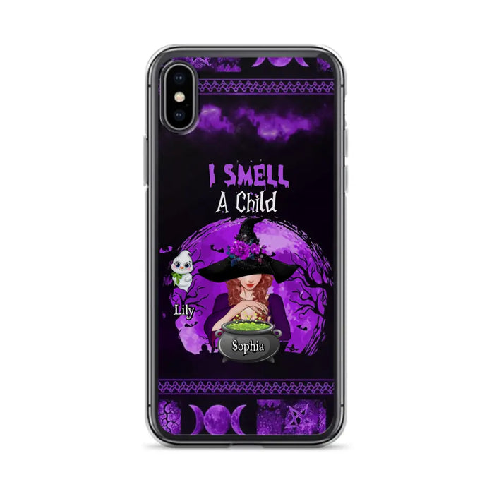 Custom Personalized Witch Phone Case - Upto 10 Children - Halloween Gift Idea for Family - I Smell Children - Case for iPhone/Samsung