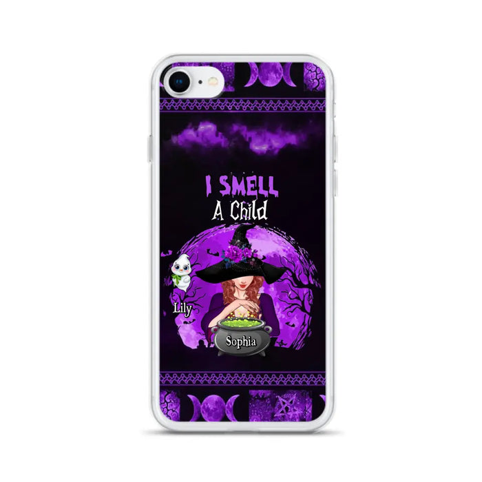 Custom Personalized Witch Phone Case - Upto 10 Children - Halloween Gift Idea for Family - I Smell Children - Case for iPhone/Samsung