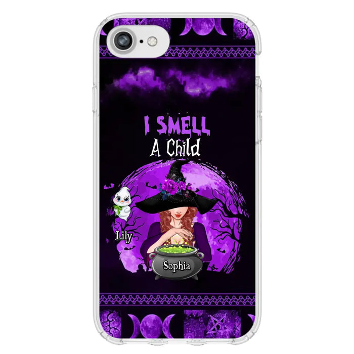 Custom Personalized Witch Phone Case - Upto 10 Children - Halloween Gift Idea for Family - I Smell Children - Case for iPhone/Samsung