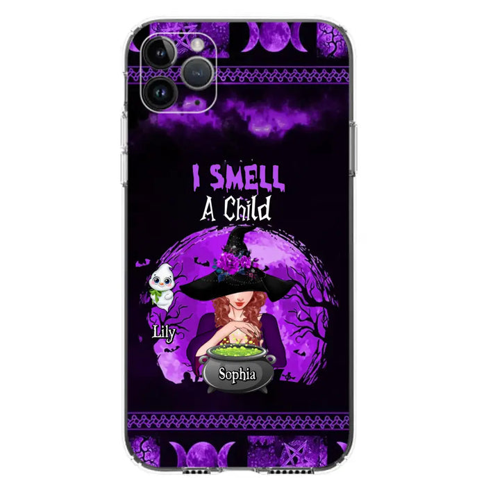 Custom Personalized Witch Phone Case - Upto 10 Children - Halloween Gift Idea for Family - I Smell Children - Case for iPhone/Samsung