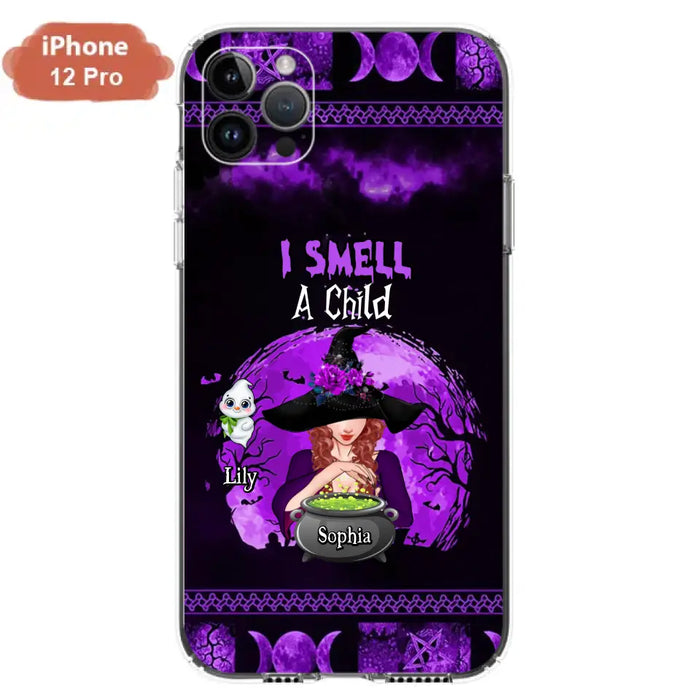 Custom Personalized Witch Phone Case - Upto 10 Children - Halloween Gift Idea for Family - I Smell Children - Case for iPhone/Samsung