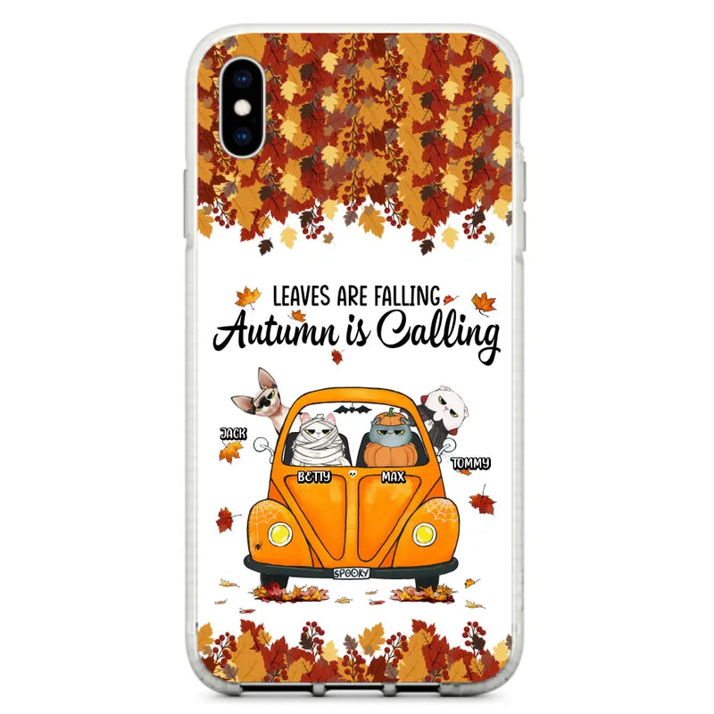 Personalized Pet Phone Case - Gift Idea For Cat/Dog Lovers - Up to 4 Pets - Case For iPhone/Samsung - Leaves Are Falling Autumn Is Calling
