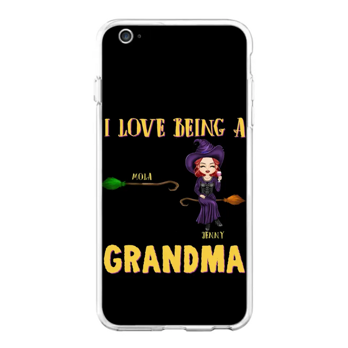 Personalized Witch Grandma Phone Case - Gift Idea For Halloween/Witch/Grandma - Upto 8 Kids - I Love Being A Grandma - Case For iPhone/Samsung