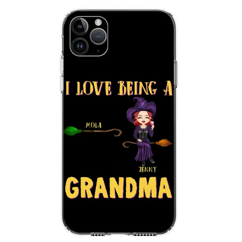 Personalized Witch Grandma Phone Case - Gift Idea For Halloween/Witch/Grandma - Up to 8 Kids - I Love Being A Grandma - Case For iPhone/Samsung