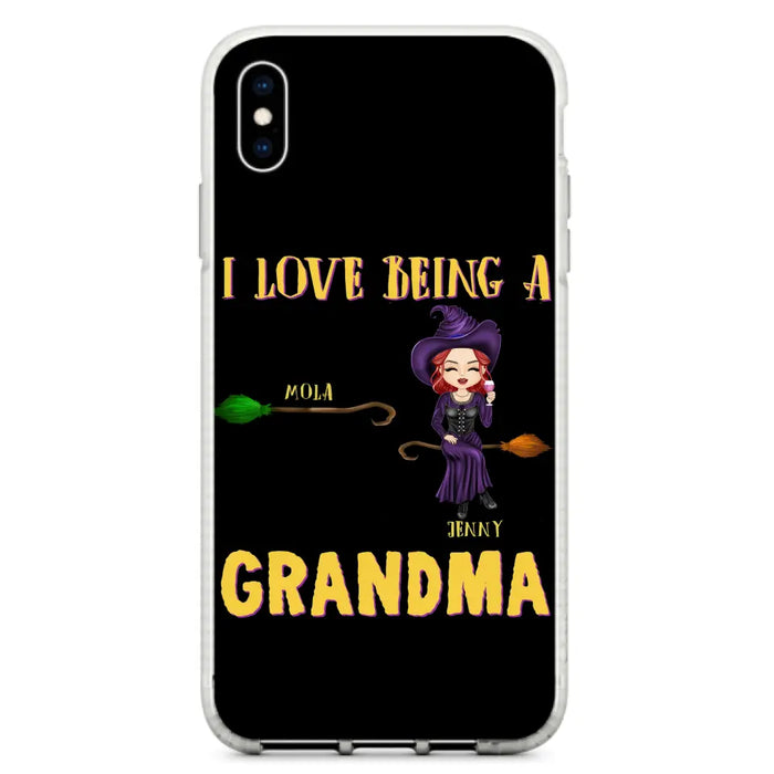 Personalized Witch Grandma Phone Case - Gift Idea For Halloween/Witch/Grandma - Upto 8 Kids - I Love Being A Grandma - Case For iPhone/Samsung