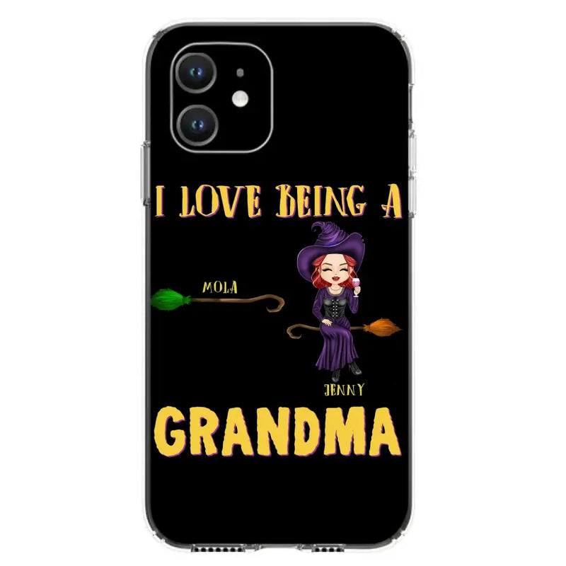 Personalized Witch Grandma Phone Case - Gift Idea For Halloween/Witch/Grandma - Up to 8 Kids - I Love Being A Grandma - Case For iPhone/Samsung
