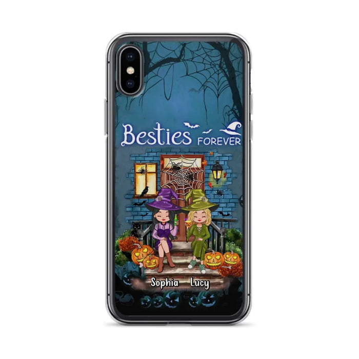 Custom Personalized Halloween Friend Phone Case - Upto 5 Friends - Halloween Gift Idea for Friends/Sisters - Besties Forever - Case for iPhone/Samsung