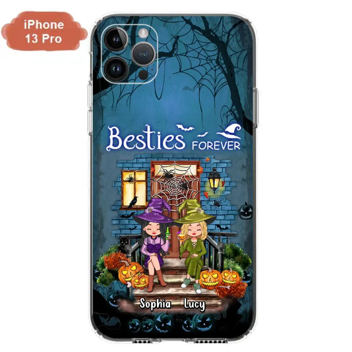 Custom Personalized Halloween Friend Phone Case - Upto 5 Friends - Halloween Gift Idea for Friends/Sisters - Besties Forever - Case for iPhone/Samsung