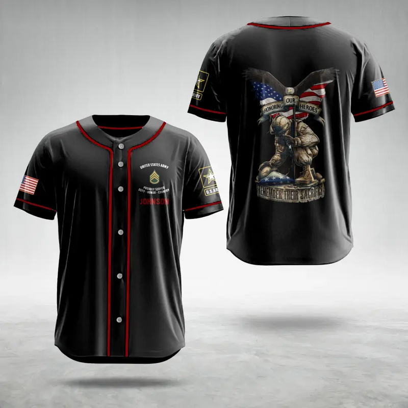 Personalized Veteran AOP Baseball Jersey - Gift Idea For Veteran/Father's Day - Honoring Our Heroes