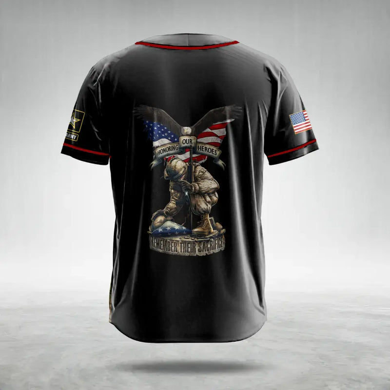 Personalized Veteran AOP Baseball Jersey - Gift Idea For Veteran/Father's Day - Honoring Our Heroes