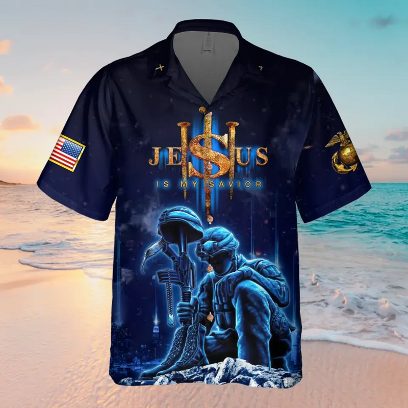Personalized Veteran Hawaiian Shirt - Gift Idea For Veteran/Father's Day/Independence Day - Jesus Is My Savior