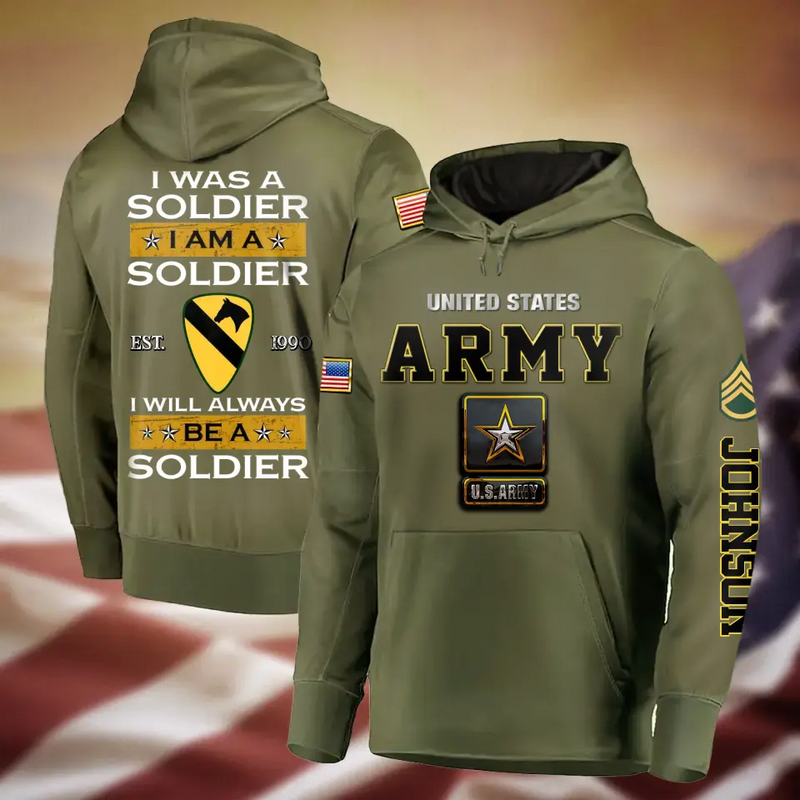 Personalized Veteran All-Over Print Hoodie - Gift Idea For Veteran - I Was A Soldier I Am A Soldier I Will Always Be a Soldier