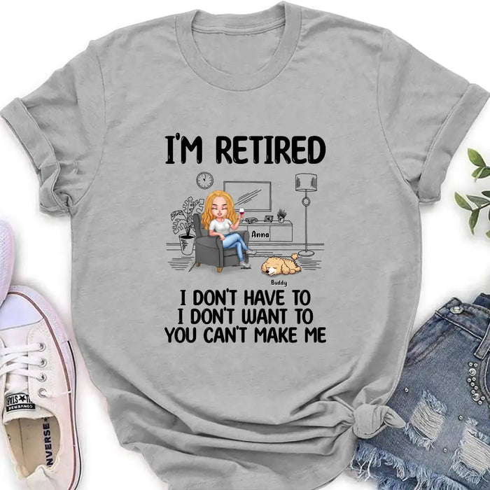 Custom Personalized Pet Shirt/ Hoodie - Upto 4 Dogs/Cats - Mother's Day/Father's Day Gift Idea for Dog/Cat Lovers - I'm Retired