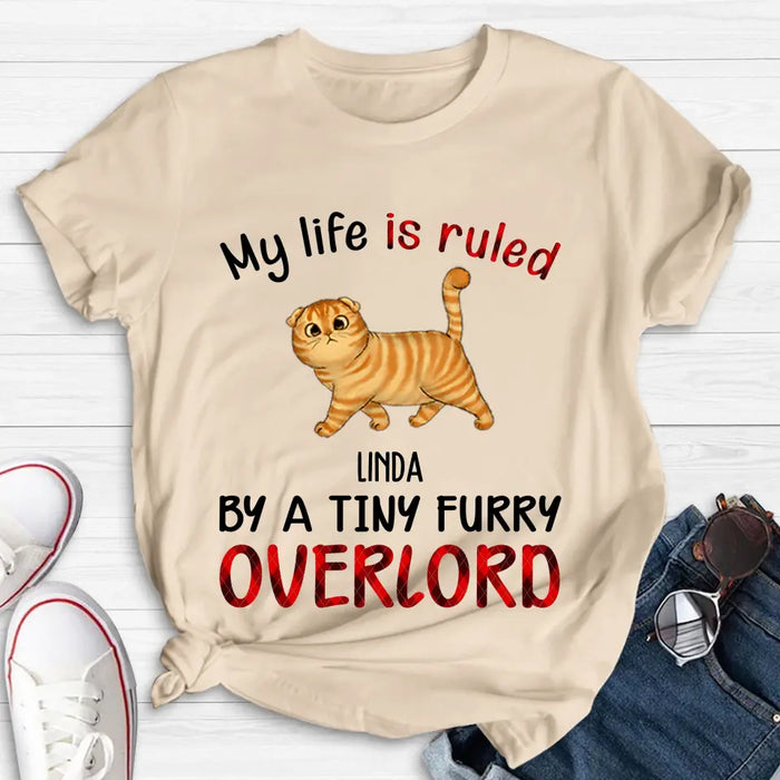 Custom Personalized Pet Shirt/ Hoodie - Upto 4 Dogs - Mother's Day/Father's Day Gift Idea For Dog/Cat Lovers - My Life Is Ruled By A Tiny Furry Overlord