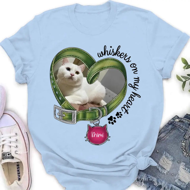 Personalized Memorial Cat Photo Shirt/Hoodie - Memorial Gift Idea - Whiskers On My Heart