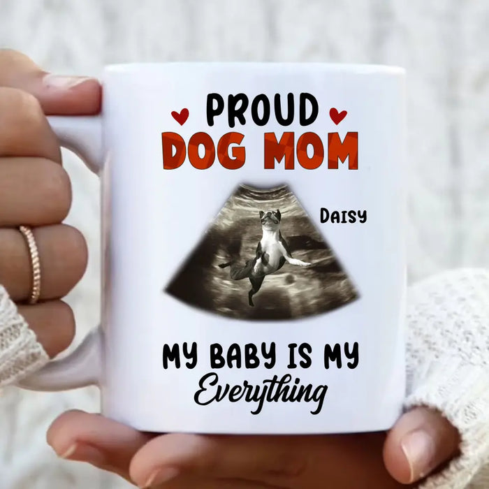 Custom Personalized Dog Photo Coffee Mug - Funny Gift Idea for Dog Lovers - Proud Dog Mom My Baby Is My Everything