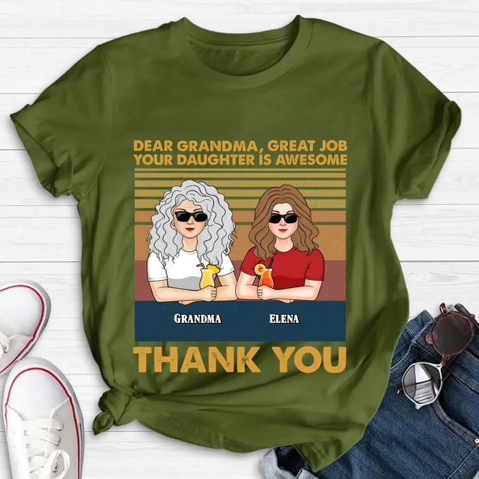 Custom Personalized Grandma Shirt/Hoodie - Upto 4 Kids - Mother's Day Gift Idea For Grandma/Mom - Dear Grandma Great Job