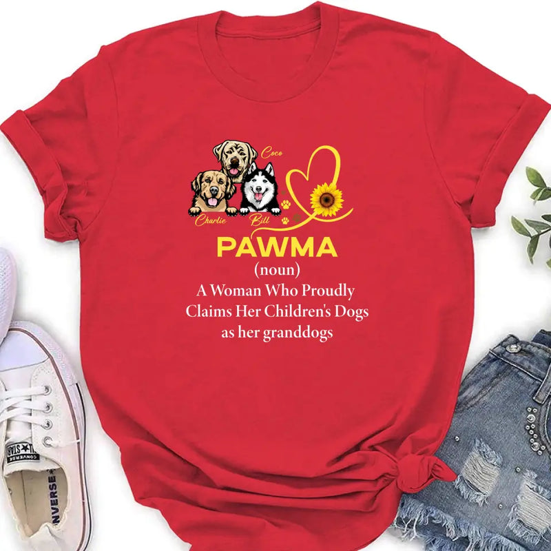 Personalized Pawma Shirt/Hoodie - Gift For Dog Mom/Mother's Day - Pawma A Woman Who Proudly Claims Her Children's Dogs As Her Granddogs