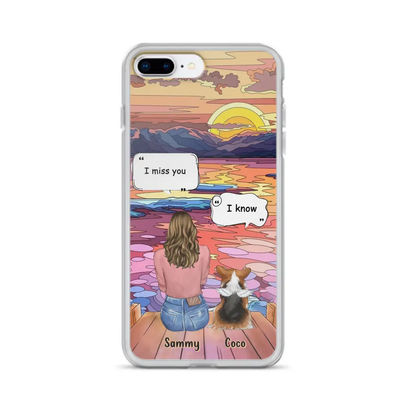 Personalized Memorial Pet Phone Case - Up to 3 Pets - Memorial Gift Idea For Dog/Cat/Rabbits Owners - Case for iPhone/Samsung  - I Miss You
