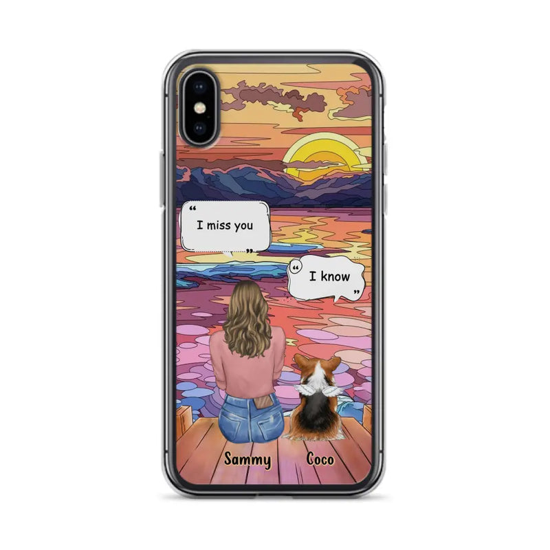 Personalized Memorial Pet Phone Case - Up to 3 Pets - Memorial Gift Idea For Dog/Cat/Rabbits Owners - Case for iPhone/Samsung  - I Miss You