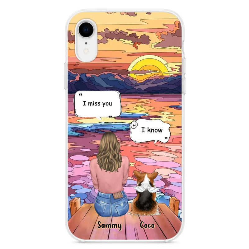 Personalized Memorial Pet Phone Case - Up to 3 Pets - Memorial Gift Idea For Dog/Cat/Rabbits Owners - Case for iPhone/Samsung  - I Miss You
