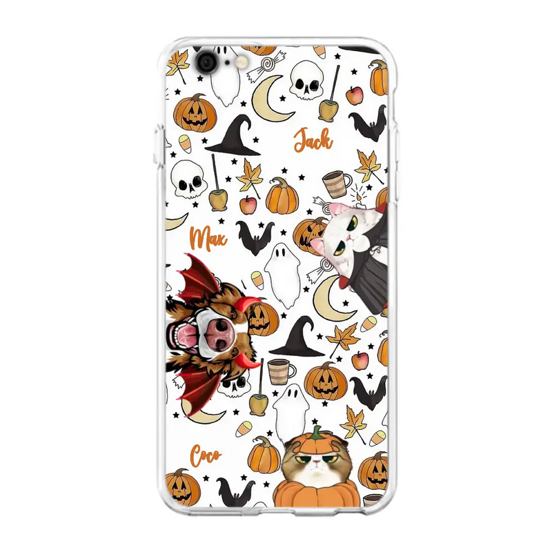 Personalized Halloween Pet Phone Case - Up to 3 Pets - Gift Idea For Dog/Cat Owners - Case for iPhone/Samsung