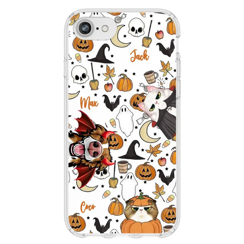 Personalized Halloween Pet Phone Case - Up to 3 Pets - Gift Idea For Dog/Cat Owners - Case for iPhone/Samsung