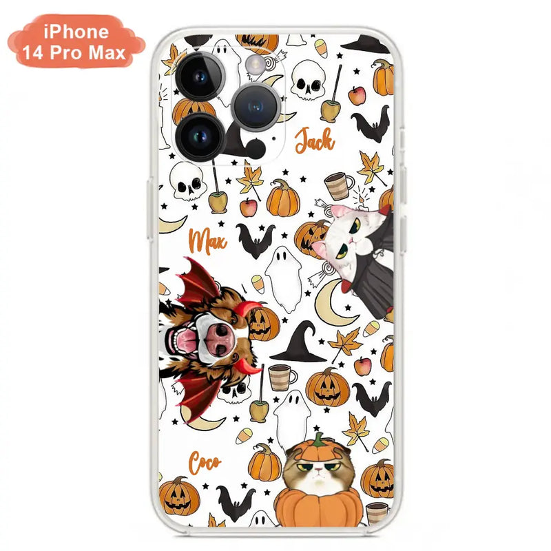 Personalized Halloween Pet Phone Case - Up to 3 Pets - Gift Idea For Dog/Cat Owners - Case for iPhone/Samsung