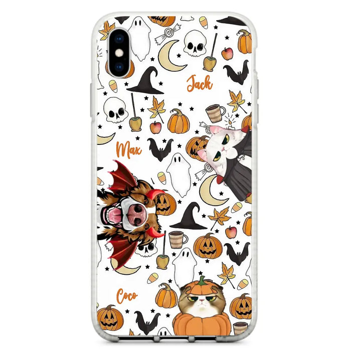 Custom Personalized Halloween Pet Phone Case - Upto 3 Pets - Gift Idea For Dog/Cat Owners - Case for iPhone/Samsung