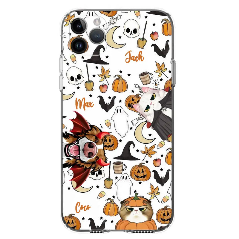 Personalized Halloween Pet Phone Case - Up to 3 Pets - Gift Idea For Dog/Cat Owners - Case for iPhone/Samsung