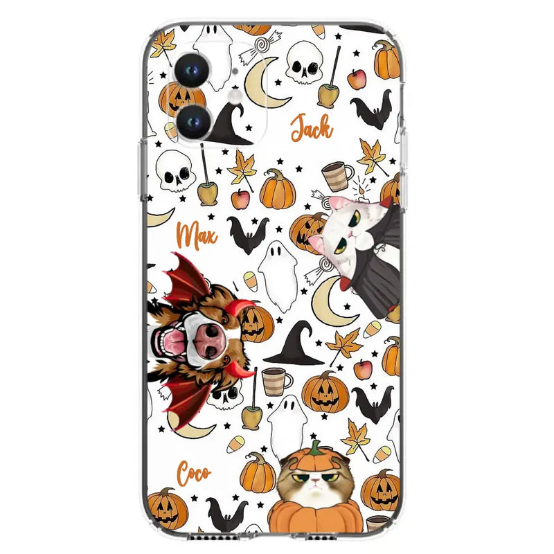 Personalized Halloween Pet Phone Case - Up to 3 Pets - Gift Idea For Dog/Cat Owners - Case for iPhone/Samsung